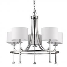Acclaim Lighting IN11040PN - Kara Indoor 5-Light Chandelier W/Shades & Crystal Bobeches In Polished Nickel