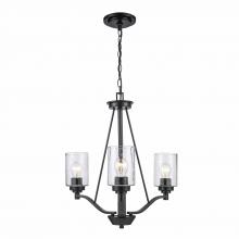 Trans Globe 80525-3 BK - 3LT CHANDELIER-DOUBLE DISK-BK-