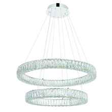 CWI Lighting 1044P32-601-R-2C-B - Madeline Integrated LED 2 Ring 32in Chrome Chandelier