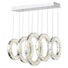 CWI Lighting 1046P26-5-601-RC - Celina Integrated LED 26in 5 Ring Chrome Chandelier