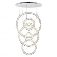 CWI Lighting 1046P34-6-601 - Celina Integrated LED 34in 6 Ring Chrome Chandelier