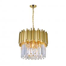 CWI Lighting 1112P16-4-169 - Deco 4 Light Medallion Gold Down Chandelier
