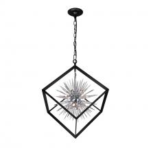 CWI Lighting 1178P22-6-601 - Starburst 6 Light Chrome & Black Chandelier