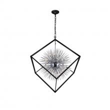 CWI Lighting 1178P44-20-601 - Starburst 20 Light Chrome & Black Chandelier