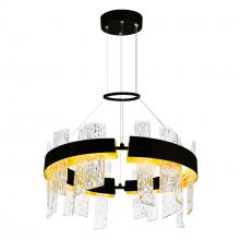 CWI Lighting 1246P24-101-A - Guadiana Integrated LED 24in Black Chandelier with Handcrafted Glass