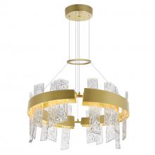 CWI Lighting 1246P24-602-A - Guadiana Integrated LED 24in Satin Gold Chandelier with Handcrafted Glass