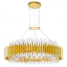 CWI Lighting 1247P39-24-602 - Cityscape 24 Light 39in Satin Gold Chandelier