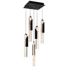 CWI Lighting 1586P12-5-101 - Valira Integrated LED 12in Black Mini Pendant with Handcrafted Glass
