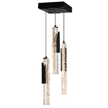 CWI Lighting 1586P8-3-101 - Valira Integrated LED 8in Black Mini Pendant with Handcrafted Glass