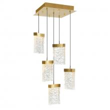CWI Lighting 1587P12-5-624 - Lava Integrated LED 12in Brass Mini Pendant with Handcrafted Glass