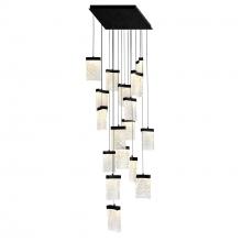 CWI Lighting 1587P24-17-101 - Lava Integrated LED 24in Black Chandelier with Handcrafted Glass