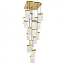 CWI Lighting 1587P24-17-624 - Lava Integrated LED 24in Brass Chandelier with Handcrafted Glass