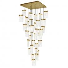 CWI Lighting 1587P36-33-624 - Lava Integrated LED 36in Brass Chandelier with Handcrafted Glass