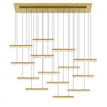 CWI Lighting 1588P60-14-624 - Stagger Integrated LED 60in Brass Chandelier with Handcrafted Glass