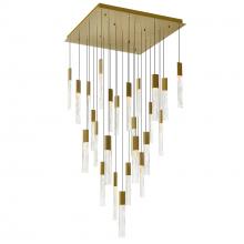 CWI Lighting 1589P28-25-624 - Greta Integrated LED 28in Brass Chandelier with Handcrafted Glass