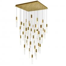 CWI Lighting 1589P36-41-624 - Greta Integrated LED 36in Brass Chandelier with Handcrafted Glass