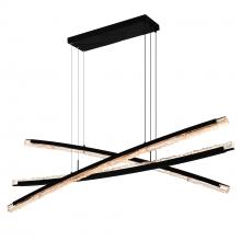 CWI Lighting 1710P70-3-101 - Saber Integrated LED 70in Black Chandelier with Handcrafted Glass