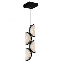 CWI Lighting 1715P8-4-101 - Moon Integrated LED 8in Black Mini Pendant with Handcrafted Glass