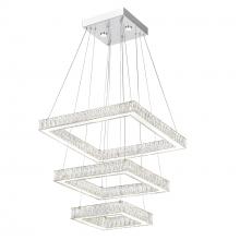CWI Lighting 5635P21ST-3S (Clear) - Florence Integrated LED 3-Tier Chrome Chandelier