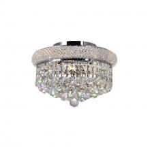 CWI Lighting 8001C12C - Empire 3 Light 12in Chrome Flush Mount with Crystals