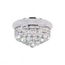 CWI Lighting 8001C14C - Empire 4 Light 14in Chrome Flush Mount with Crystals