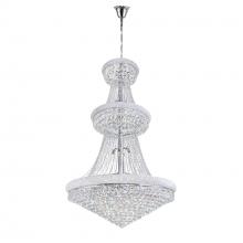 CWI Lighting 8001P42C - Empire 38 Light 42in Chrome Down Chandelier with Crystals