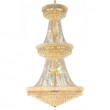 CWI Lighting 8001P42G - Empire 38 Light 42in Gold Down Chandelier with Crystals