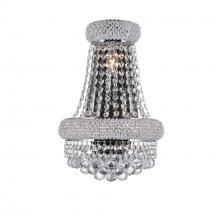 CWI Lighting 8001W12C-B - Empire 3 Light 12in Chrome Wall Sconce with Crystals