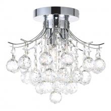 CWI Lighting 8012C12C - Princess 3 Light 12in Chrome Flush Mount with Crystals