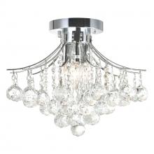 CWI Lighting 8012C16C - Princess 4 Light 16in Chrome Flush Mount with Crystals
