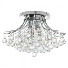 CWI Lighting 8012C20C - Princess 6 Light 20in Chrome Flush Mount with Crystals