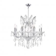 CWI Lighting 8311P24C-9 (Clear) - Maria Theresa 9 Light 24in Chrome Up Chandelier with Crystals
