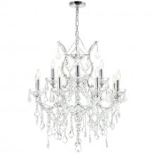 CWI Lighting 8311P30C-13 (Clear) - Maria Theresa 13 Light 30in Chrome Up Chandelier with Crystals
