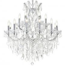 CWI Lighting 8311P32C-19 (Clear) - Maria Theresa 19 Light 32in Chrome Up Chandelier with Crystals