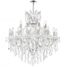 CWI Lighting 8318P36C-25 (Clear) - Maria Theresa 25 Light 36in Chrome Up Chandelier with Crystals