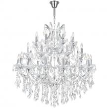 CWI Lighting 8318P42C-33 (Clear) - Maria Theresa 33 Light 42in Chrome Up Chandelier with Crystals