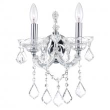 CWI Lighting 8318W12C-2 (Clear) - Maria Theresa 2 Light 12in Chrome Wall Sconce with Crystals