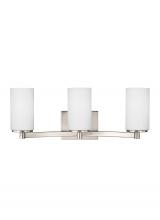 Generation Lighting 4439103EN3-962 - Hettinger transitional 3-light LED indoor dimmable bath vanity wall sconce in brushed nickel silver