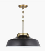 Capital 9D331A - 1-Light Matte Black Metal Pendant