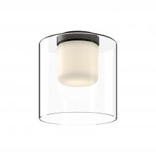 Kuzco Lighting Inc FM53509-BK/CL - Birch 9-in Black/Clear LED Flush Mount