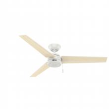 Hunter 59263 - Hunter 52 inch Cassius Fresh White Damp Rated Ceiling Fan and Pull Chain
