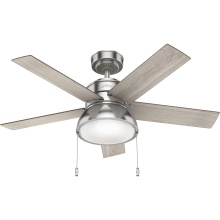 Hunter 51137 - Hunter 44 inch Lilliput Brushed Nickel Ceiling Fan with LED Light Kit and Pull Chain