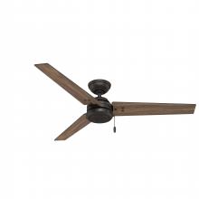 Hunter 59261 - Hunter 52 inch Cassius Premier Bronze Damp Rated Ceiling Fan and Pull Chain