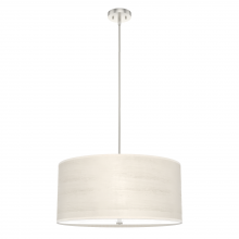 Hunter 19383 - Hunter Solhaven Bleached Alder & BN with Painted Cased White Glass 4 LT Pendant Ceiling LT