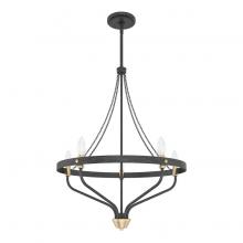 Hunter 19793 - Hunter Merlin Rustic Iron and Alturas Gold 5 Light Small Chandelier Ceiling Light Fixture
