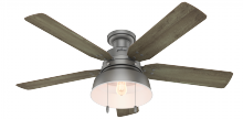Hunter 59311 - Hunter 52 inch Mill Valley Matte Silver Low Profile Damp Rated Ceiling Fan with LED Lt Kit