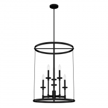Hunter 19698 - Hunter Briargrove Matte Black 6 Light Large Chandelier Ceiling Light Fixture