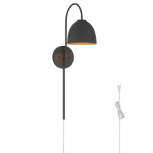 Hunter 48176 - Hunter Erling Matte Black 1 Light Large Sconce Wall Light Fixture