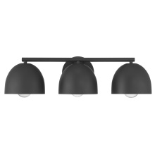 Hunter 48136 - Hunter Erling Matte Black 3 Light Medium Bathroom Vanity Wall Light Fixture