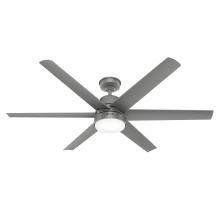 Hunter 51876 - Hunter 60in Skysail ENERGY STAR® Matte Silver Weather Max Indoor/Outdoor Ceiling Fan with LED LT Kit